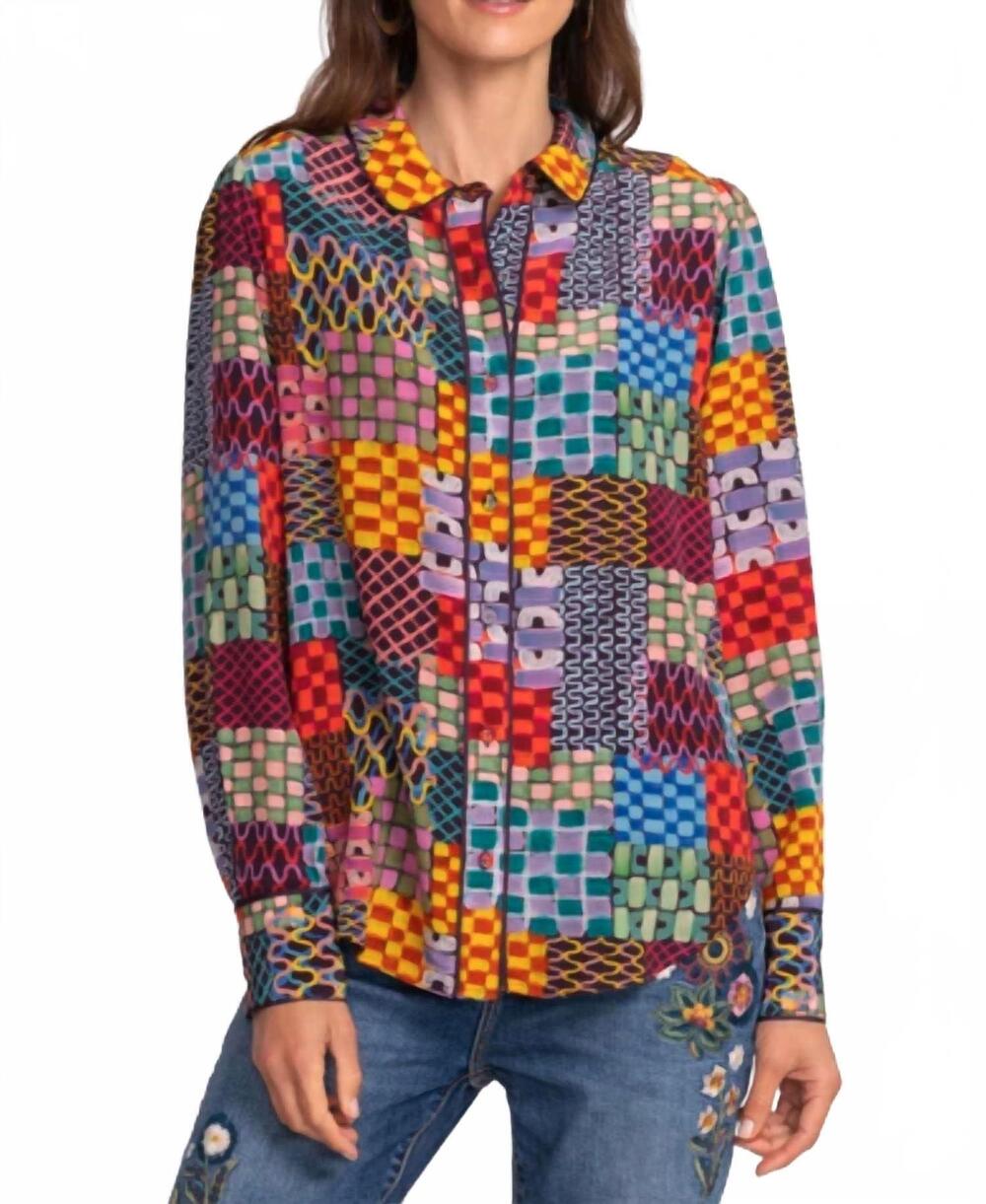 NEW JOHNNY WAS silk blouse in isadora waves
